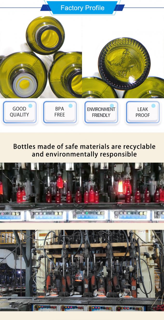 Bottiglia di olio d'oliva verde in vetro Contenitore sfuso 250 ml 1000 ml 1 l 1