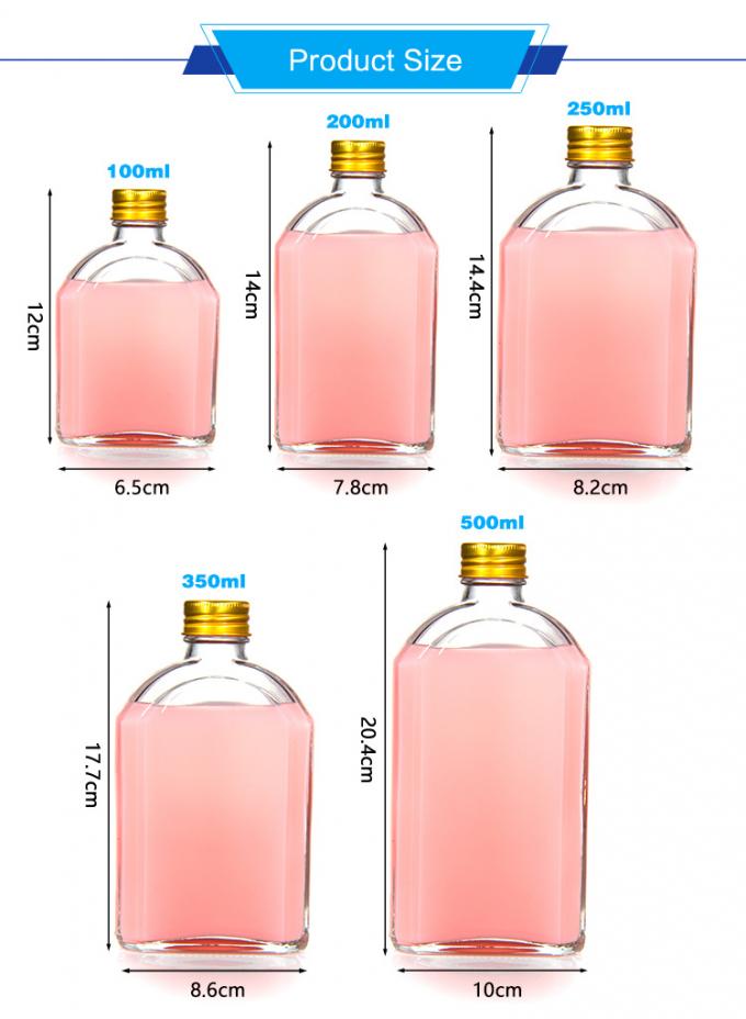 Bottiglie di succo di vetro a tenuta stagna da 8 oz bottiglia piatta per liquori whisky kombucha 1
