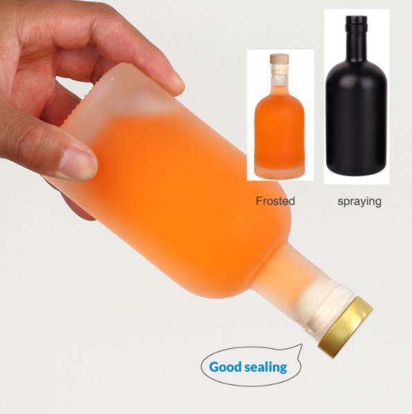 Prezzo economico750ml Flint Glass Liquor Bottles Custom Printed For Cocktail whisky rum 3