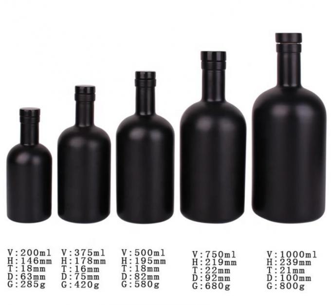 Flint Bottiglie di liquore di vetro vuoto 200ml 375ml 1000ml OEM 2