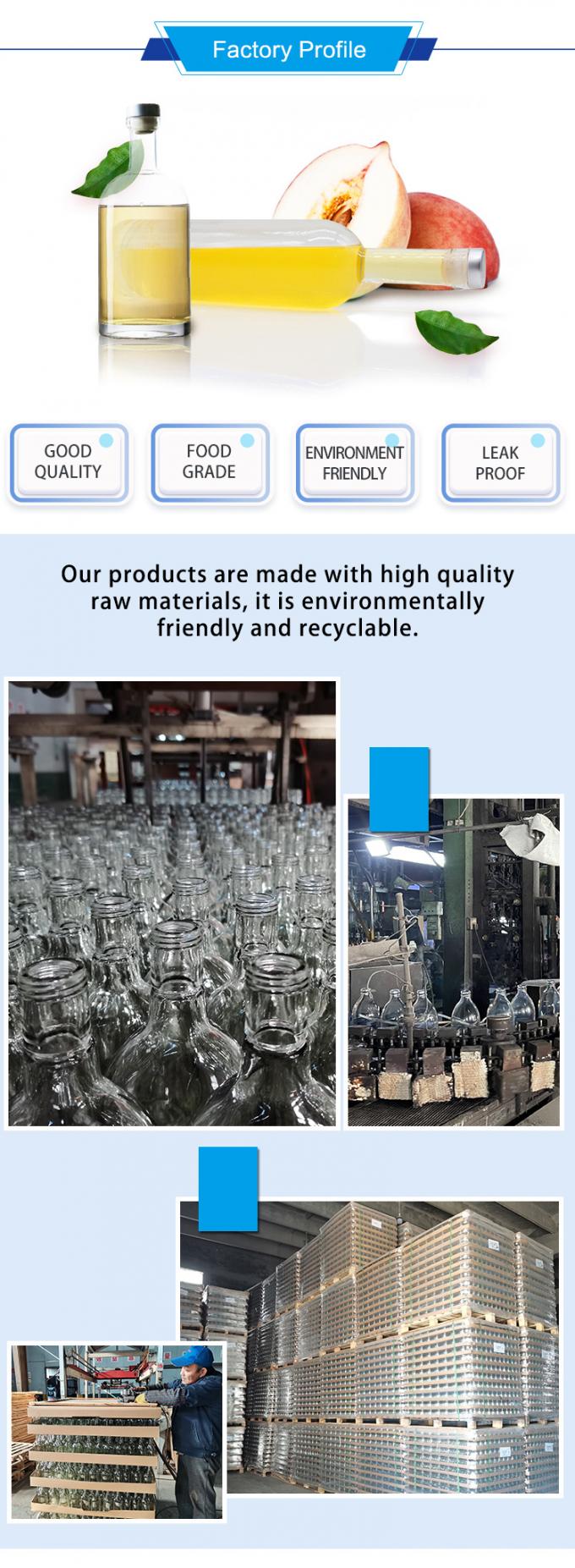 Flint Bottiglie di liquore di vetro vuoto 200ml 375ml 1000ml OEM 9