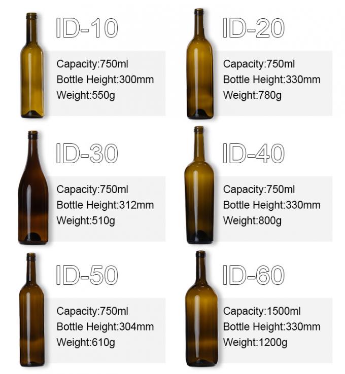 Pressione in blocco Bocca Vetro Bottiglia di vino Blu Vuoto 375ml Personalizzato 1