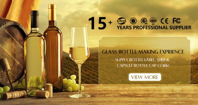 Bordeaux riciclato 750 ml Bottiglia di vino in vetro verde ambra con coperchio 0