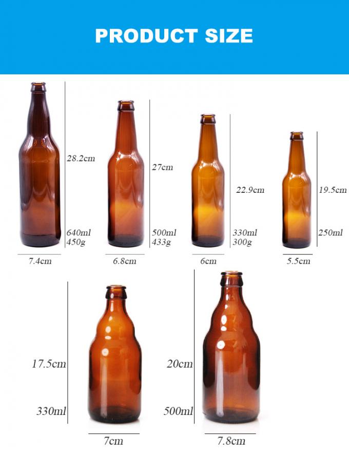 200 ml Brewing Breakaway Amber Glass Beer Bottle Soda Lime With Crown Cap 1