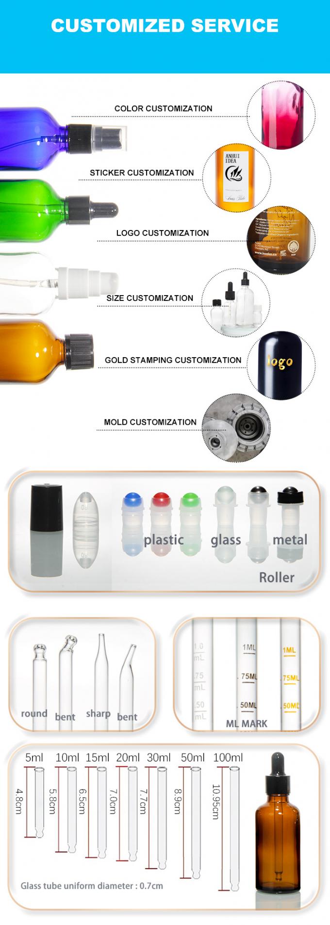 Tintura su etichetta personalizzata 5 ml Bottiglie di cristallo ambra per gocciolante in massa con tappo di plastica 3