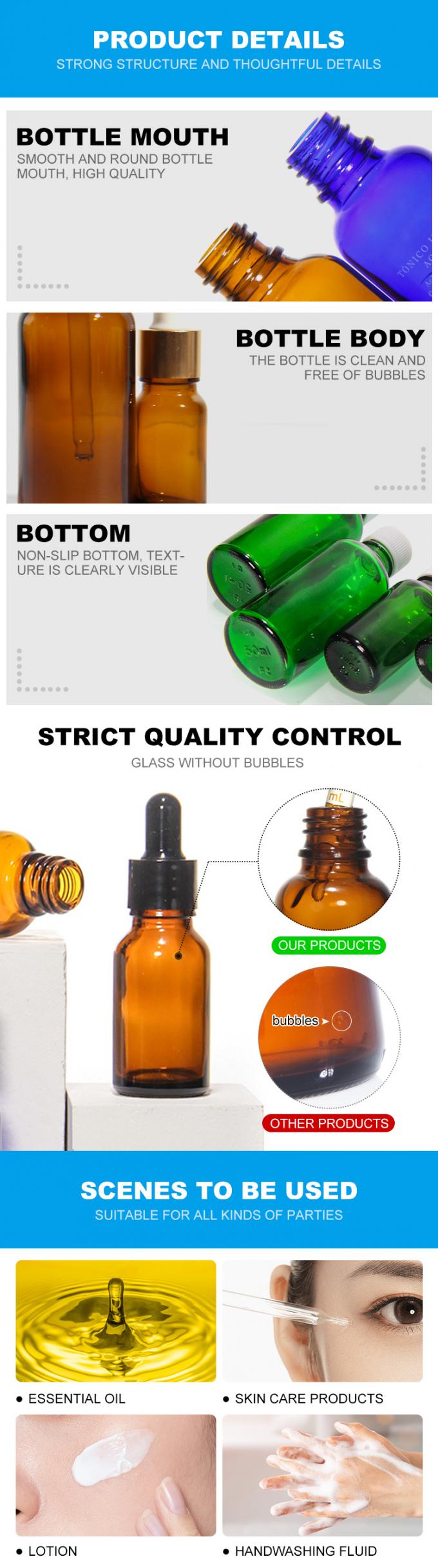Ambra vuota 2 oz bottiglie gocciolante tintura per olio essenziale 1