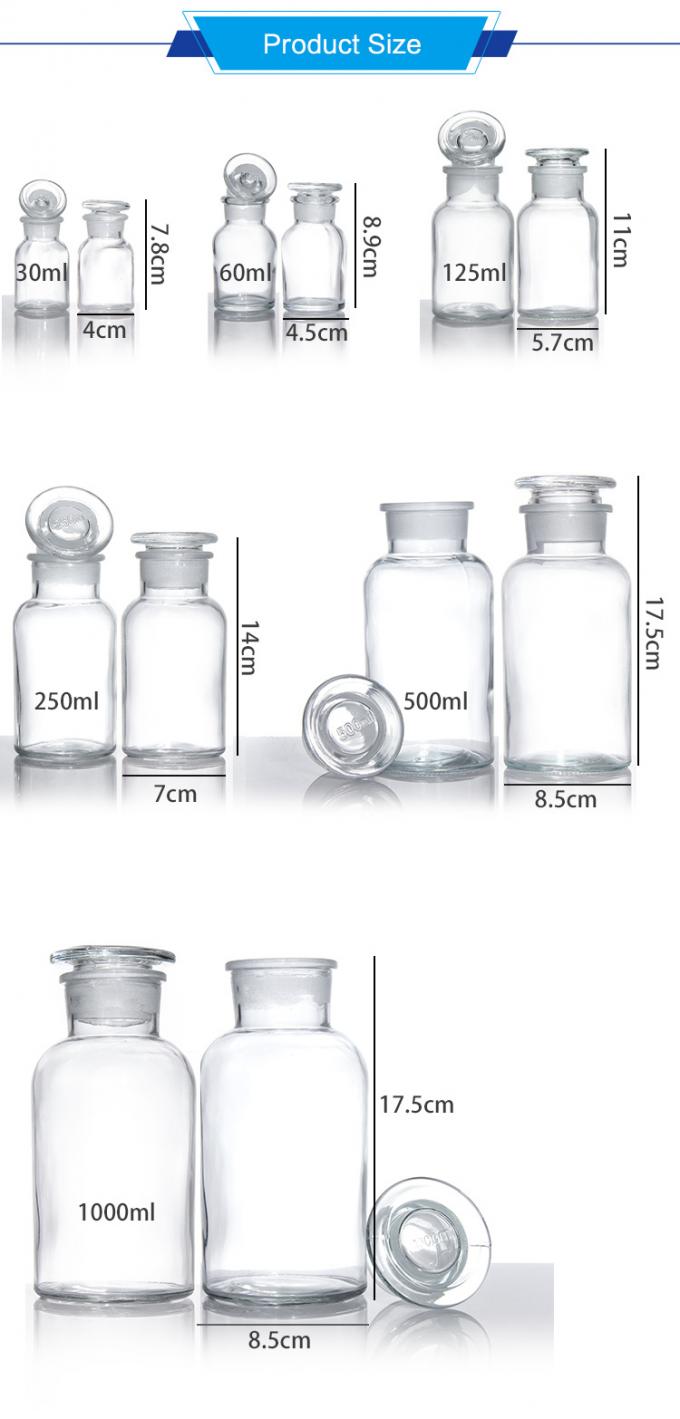 Reagente farmacologico Vaso di compresse in vetro Amber Bottiglia di medicine da 120 ml 1
