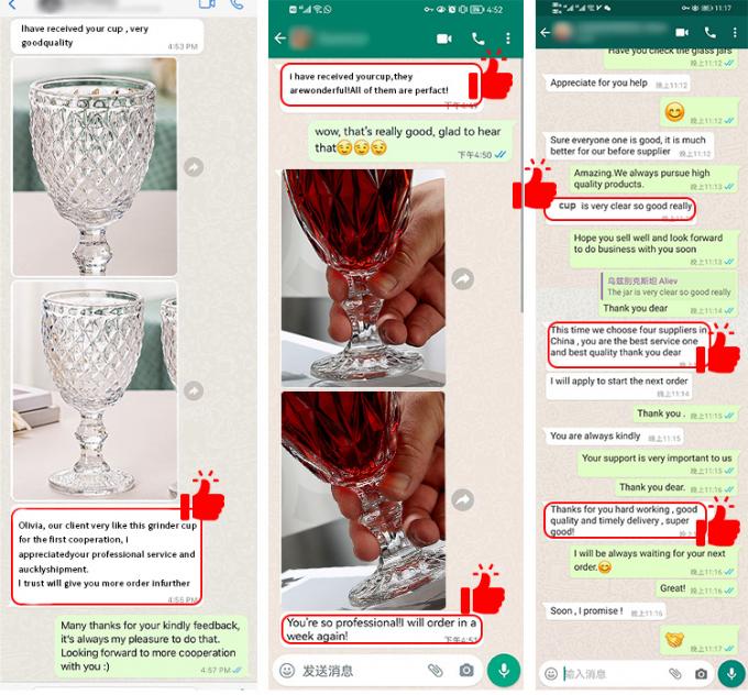 Bicchieri in vetro di vino rosso in rilievo Vetro Grigio ODM 9