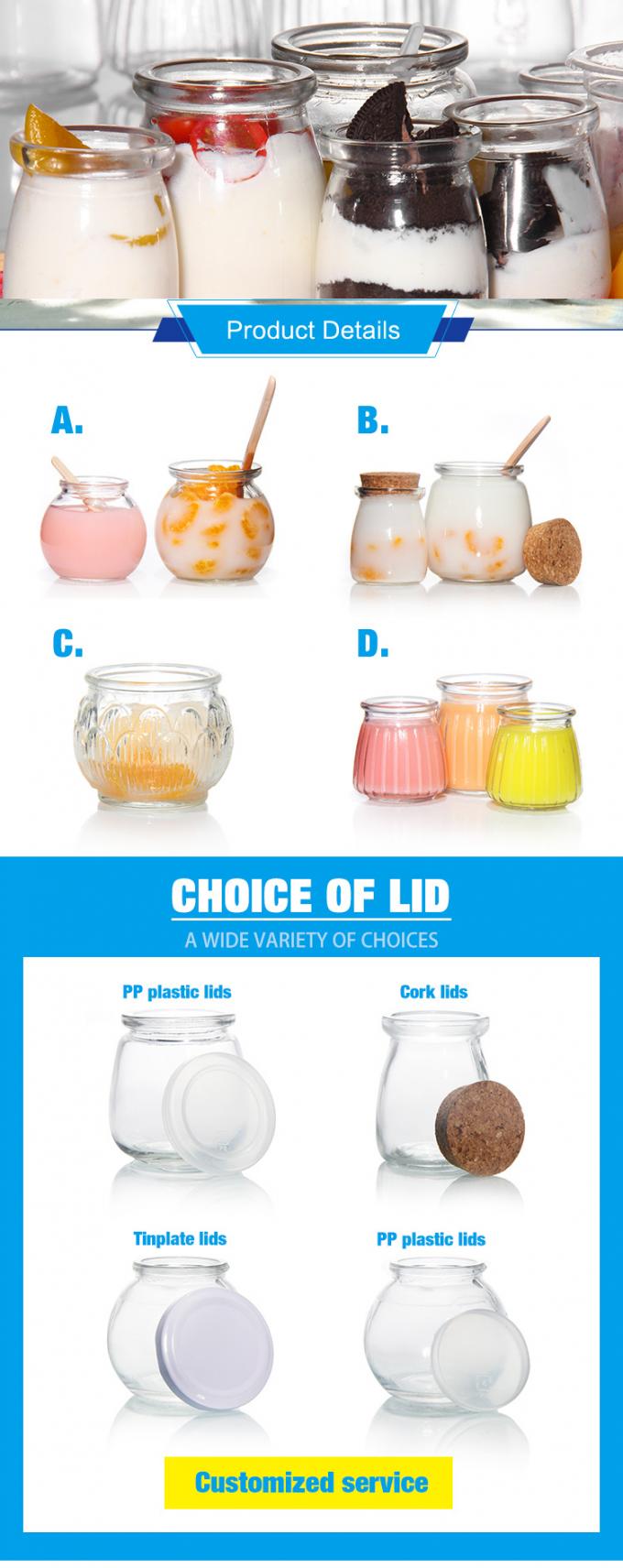 BPA-Free Sealable Glass Pudding Jars Clear Transparent OEM 0