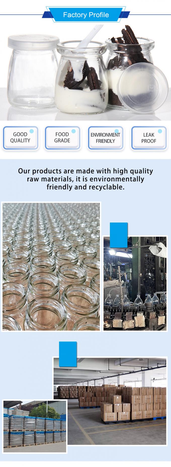 BPA-Free Sealable Glass Pudding Jars Clear Transparent OEM 2