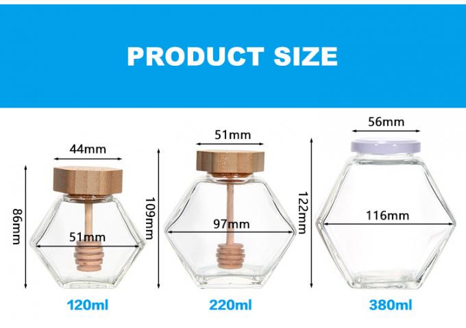 Prodotto all'ingrosso Esemplare gratuito Vaso esagonale da 220 ml a 380 ml con copertura di legno 3