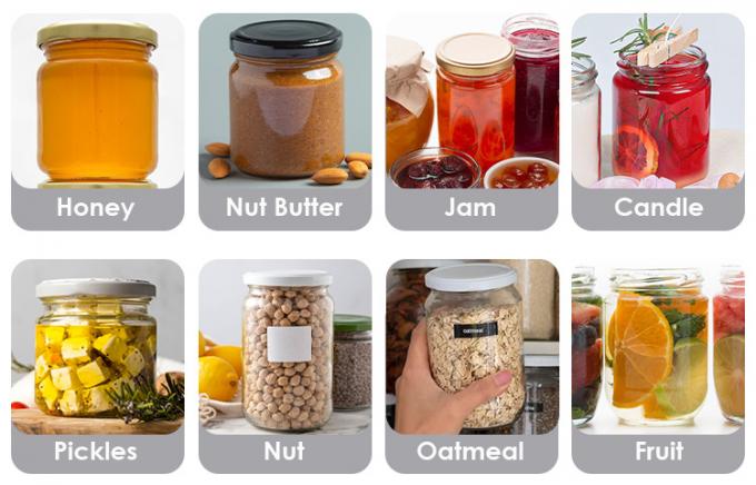 Contenitori di vetro rotondi di congelazione impilabili 240 ml per spezie di miele 5