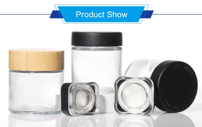 Vaso di cosmetici vuoti di lusso Vaso di crema di vetro rotondo Vaso di crema per il viso Contenitore con coperchio 0