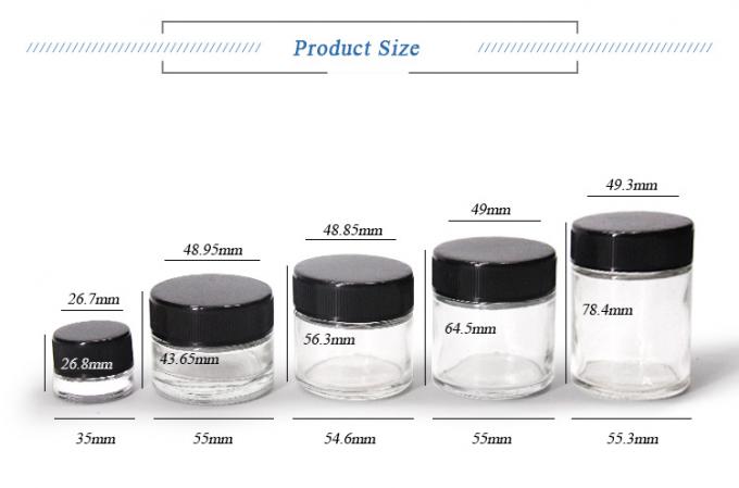 5g 10g 15g 1 oz Vaso di crema di vetro cosmetico con coperchio di plastica 1