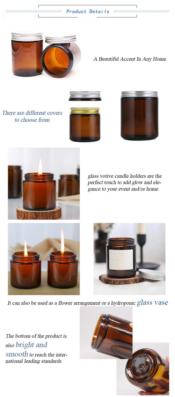 Confezioni per candele di vetro nero opaco ambra 2