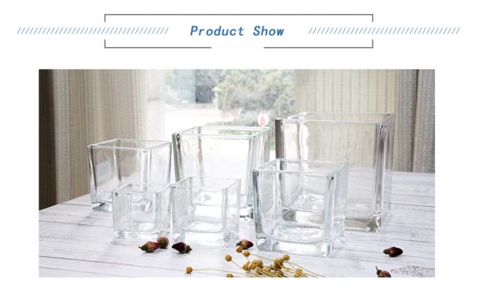 Vaso di candele in vetro in rilievo rettangolare 4oz 6oz 8oz 10oz 12oz 0