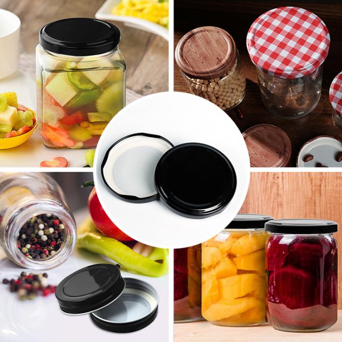 Prezzo economico 43mm 48mm 53mm 58mm 63mm Vetro Vaso di miele Metallo Top Tinta Tappo Lug 3