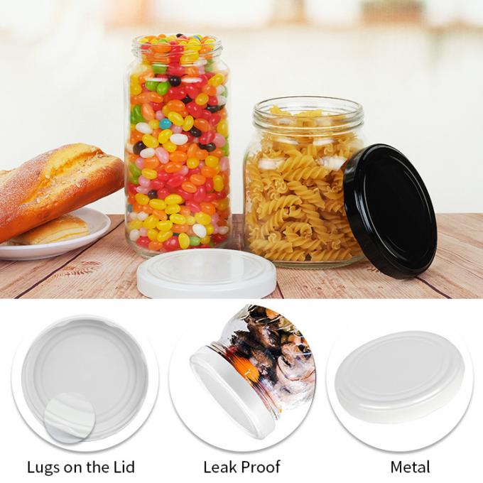 Vaso di vetro personalizzato con tappo di 43 mm per alimenti in scatola 1