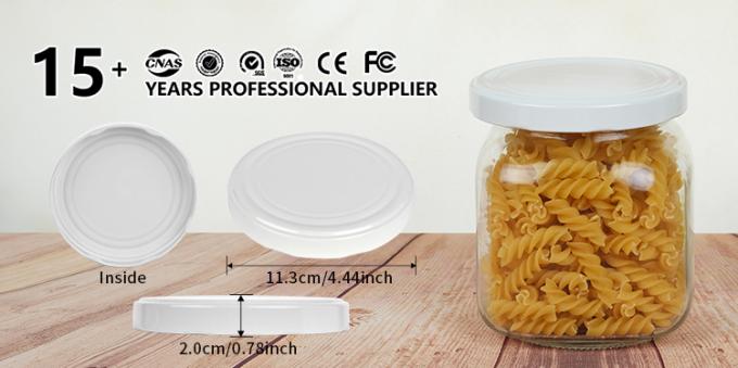 Vaso di vetro personalizzato con tappo di 43 mm per alimenti in scatola 0