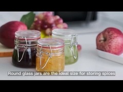 in Stock Contenitore alimentare in vetro rotondo per imballaggi alimentari da cucina