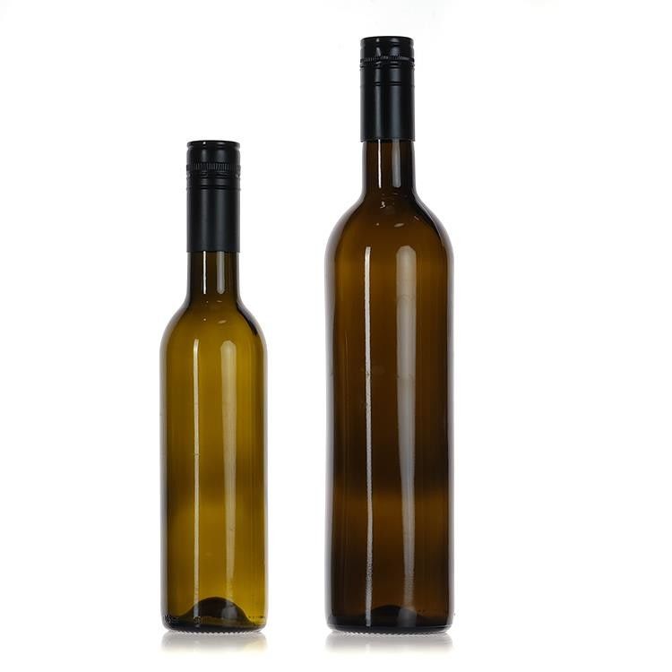 Bottiglia di vino di Bordeaux 750 ml rotonda con sughero a fondo piatto