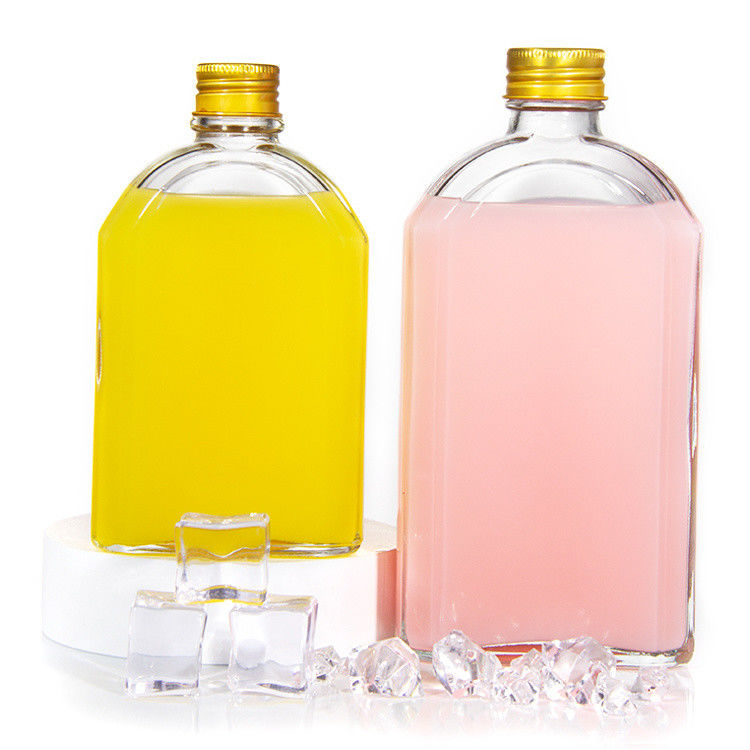 Bottiglie di succo di vetro a tenuta stagna da 8 oz bottiglia piatta per liquori whisky kombucha