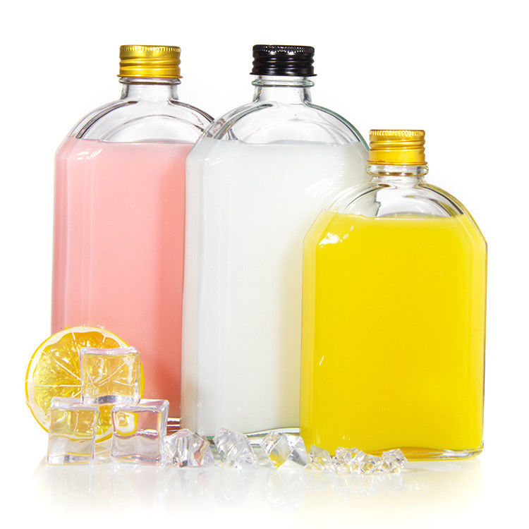 Bottiglie di succo di vetro a tenuta stagna da 8 oz bottiglia piatta per liquori whisky kombucha