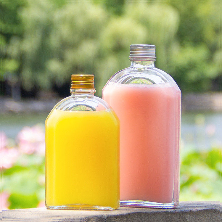 Bottiglie di succo di vetro a tenuta stagna da 8 oz bottiglia piatta per liquori whisky kombucha