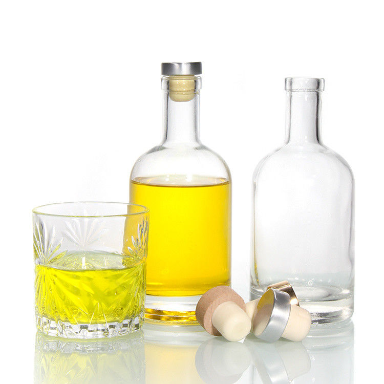 Prezzo basso 750 ml Flint Liquor Bottiglia Ovale bottiglia di vetro Chiare bottiglie di liquore per il whisky