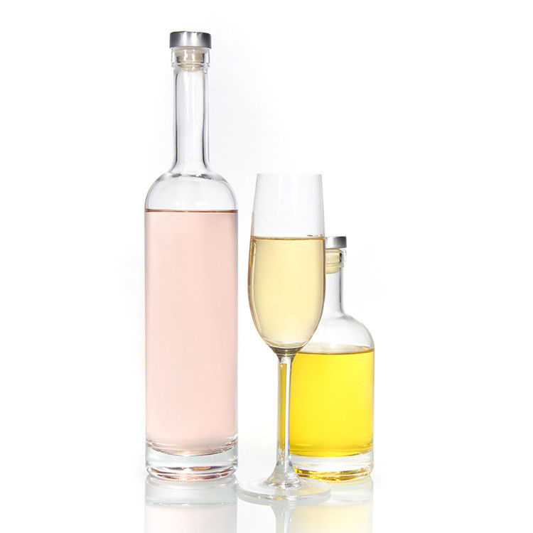 Prezzo economico750ml Flint Glass Liquor Bottles Custom Printed For Cocktail whisky rum