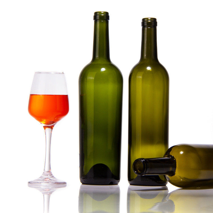 Produttori di lusso bottiglia di vino rosso da 375 ml 750 ml verde scuro bottiglie di vetro vuote con coperchio