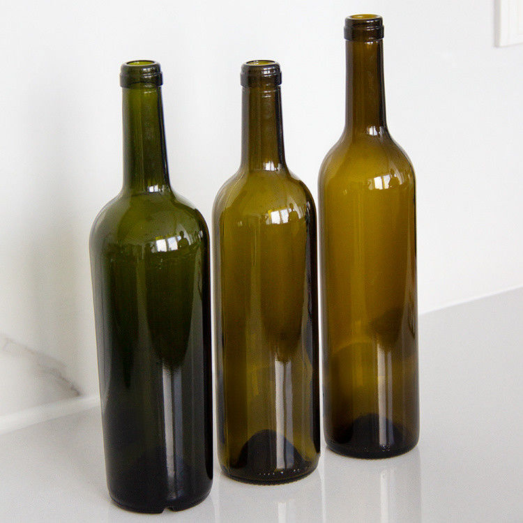 Fabbrica vendere bottiglie di vetro verde scuro e bottiglia di vetro di vino rosso con coperchio ermetico