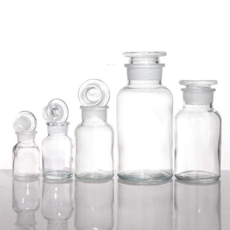 Bottiglie di vetro di ambra a bocca larga per pillole Reagente chimico 250 ml 500 ml