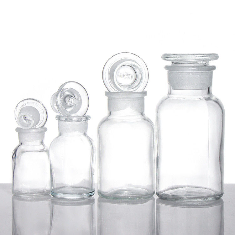 Bottiglie di vetro di ambra a bocca larga per pillole Reagente chimico 250 ml 500 ml