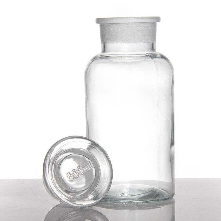 Bottiglie di vetro di ambra a bocca larga per pillole Reagente chimico 250 ml 500 ml
