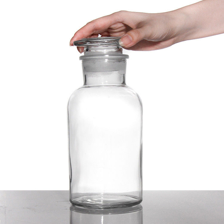 Bottiglie di vetro di ambra a bocca larga per pillole Reagente chimico 250 ml 500 ml