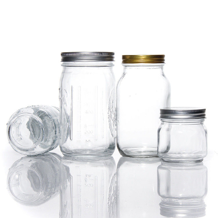 Prodotti di varie dimensioni Cucina in vetro customizzata Food Storage Glass Mason Jar For Spice Cookie Candy