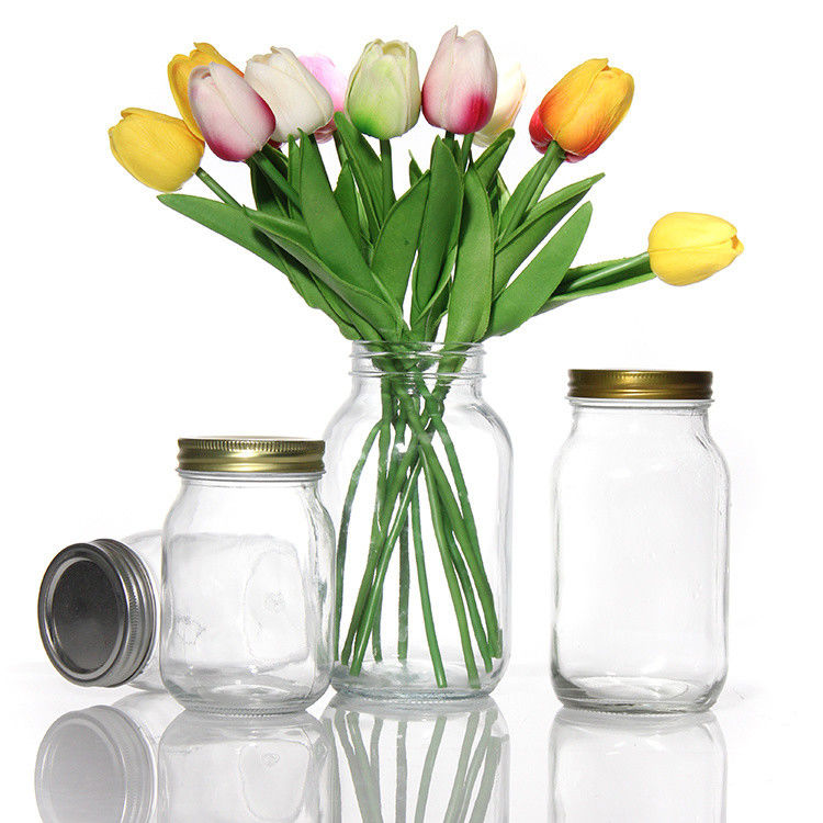 Prodotti di varie dimensioni Cucina in vetro customizzata Food Storage Glass Mason Jar For Spice Cookie Candy