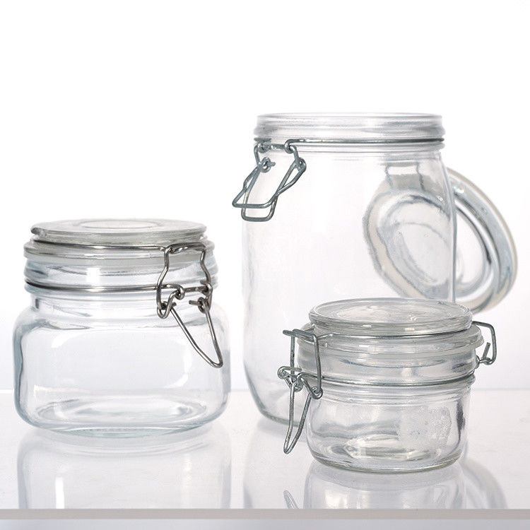 Vaso sigillato di grande capacità, in vetro vuoto e trasparente, con tappo a clip 100 ml 200 ml