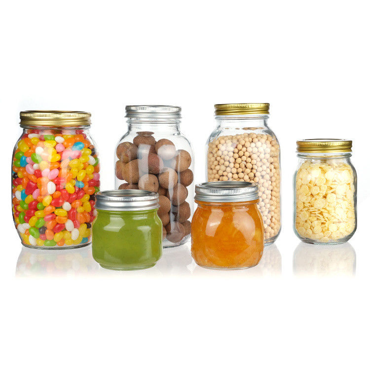 Bottine di vetro personalizzate con bocca larga Bottine Mason 8 oz 16 oz Bottine di vetro Set