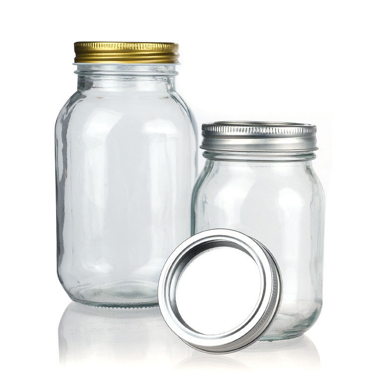 Bottine di vetro personalizzate con bocca larga Bottine Mason 8 oz 16 oz Bottine di vetro Set