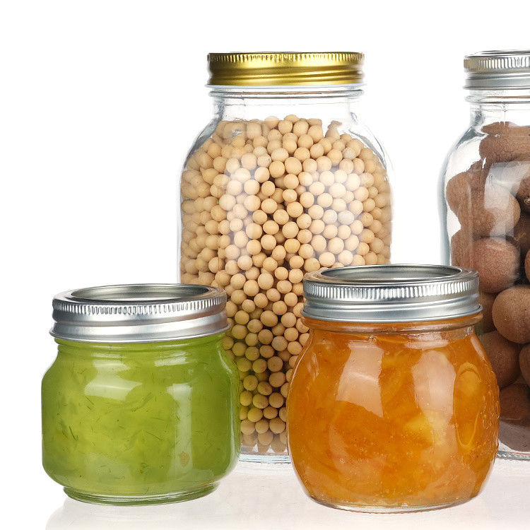 Custom Luxury 16oz Round Clear Glass Jar Con Capo Storage Glass Mason Jar