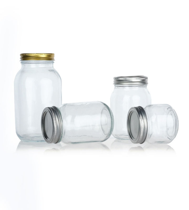 Nuovo design rotondo 45 ml 12 oz 14 oz diverse dimensioni vetro mason vaso per lo stoccaggio dei cibi