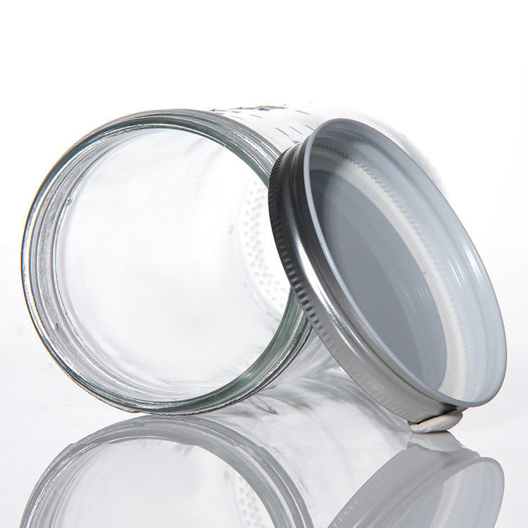 Disegno personalizzato 8 oz 16 oz contenitore per la conservazione degli alimenti vetro Mason vaso con coperchi