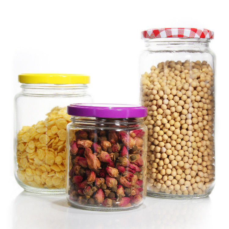 Alta Qualità 45Ml 100Ml 150Ml 350Ml 450Ml Cucina Airtight Food Bottine Di Vetro Con Capo Metallico