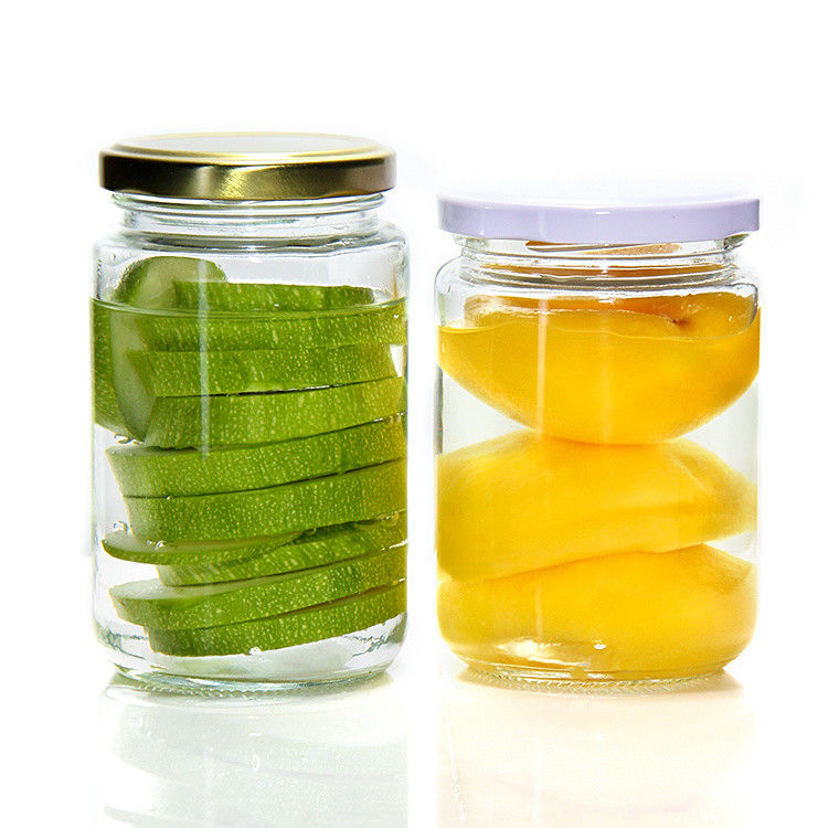 Contenitori in vetro trasparente a sfera a sfera contenitori di snack in vetro per marmellata di miele 32 oz