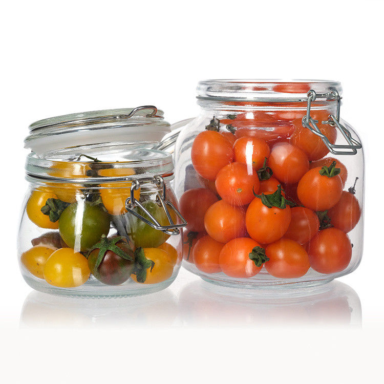 Confezione a misura Rotonda 35ml 100ml 8Oz 10Oz 12Oz Marmellata di Peanut Pickle Bottoni di vetro per la conservazione degli alimenti