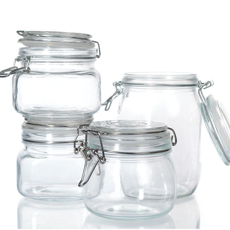 Confezione a misura Rotonda 35ml 100ml 8Oz 10Oz 12Oz Marmellata di Peanut Pickle Bottoni di vetro per la conservazione degli alimenti