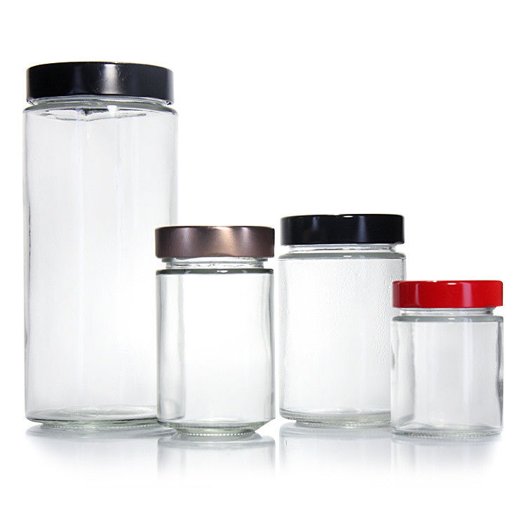 Resistenza al calore Rotonda 45ml 5Oz 6Oz 8Oz Baratto di vetro ermetico di conservazione di alimenti con coperchio di latta