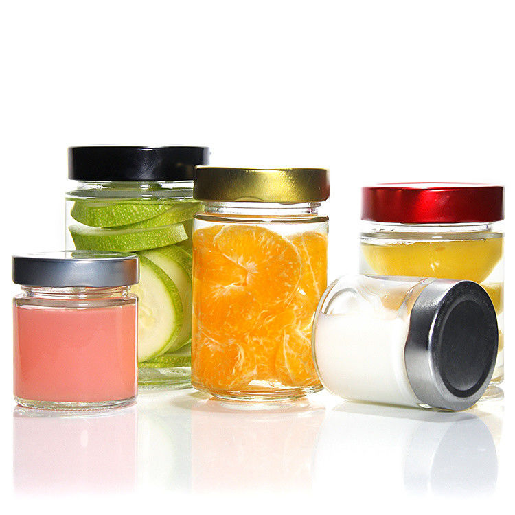 Resistenza al calore Rotonda 45ml 5Oz 6Oz 8Oz Baratto di vetro ermetico di conservazione di alimenti con coperchio di latta